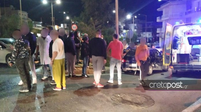 Τροχαίο στο Ηράκλειο: Σύγκρουση δύο αυτοκινήτων