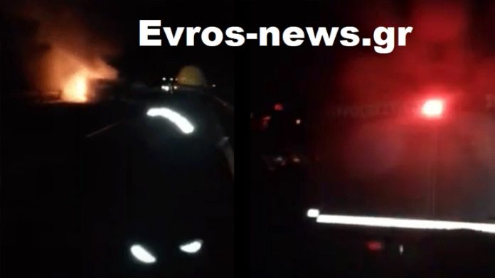 Αλεξανδρούπολη: Φωτιά σε φορτηγό κοντά στο τελωνείο των Κήπων