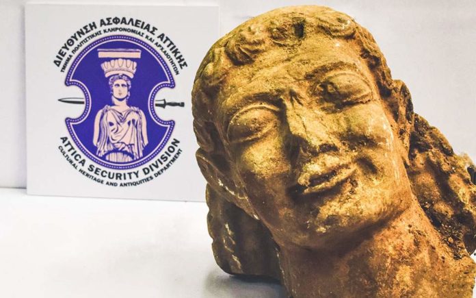 Αρχαία κεφαλή Κούρου στα χέρια φανοποιού