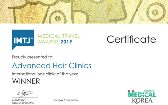 Η Advanced Hair Clinics βραβεύεται ως International Hair Clinic of the Year για τρίτη φορά!