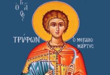 1 Φεβρουαρίου : του Αγίου Τρύφωνος, προστάτη των αμπελουργών