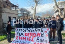 Φωτορεπρτάζ από την πορεία για τα Τέμπη στη Λεπτοκαρυά