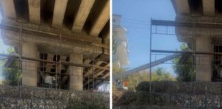 Σε πλήρη εξέλιξη οι εργασίες συντήρησης στη γέφυρα του ποταμού Πέλεκα στην Ανδρομάχη Πιερίας